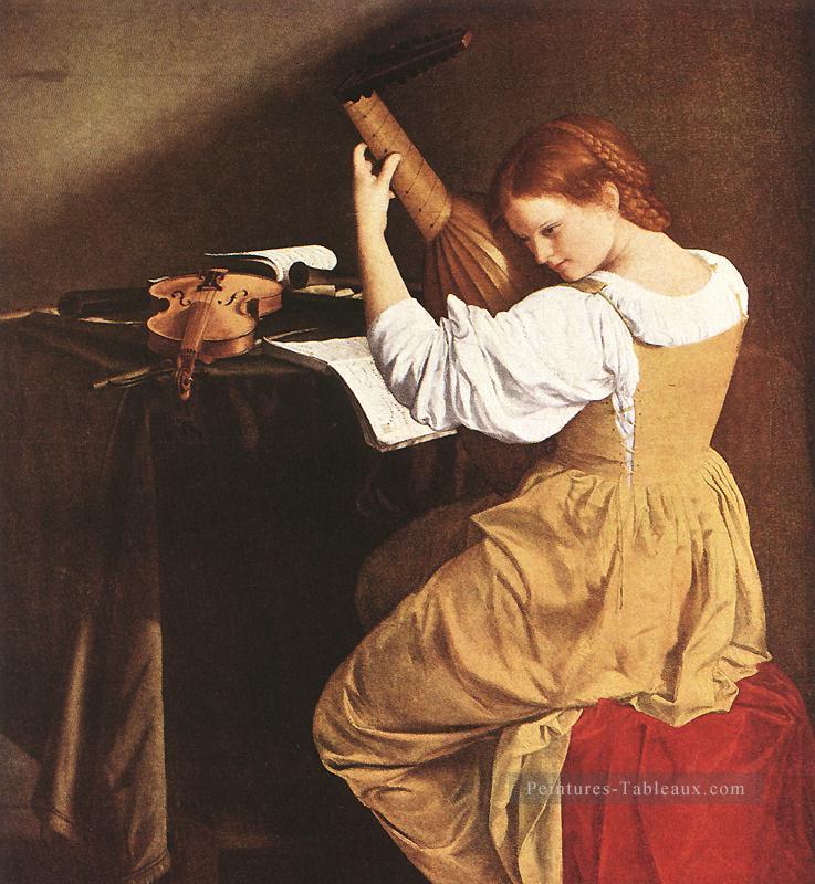 Joueur de luth baroque peintre Orazio Gentileschi Peintures à l'huile